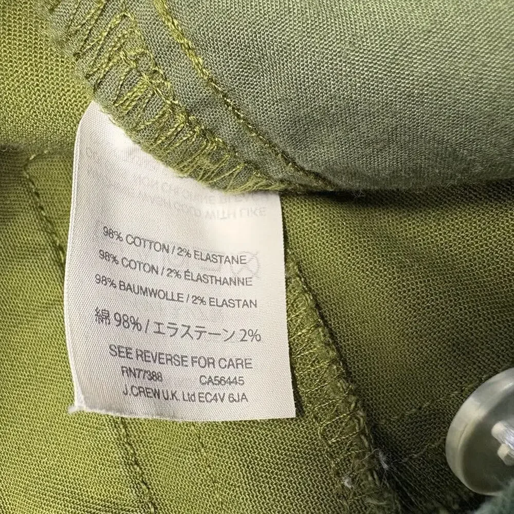 J. Crew Pants Effortless Slim Crop Deep Moss Olive Green Chino Pants Size 0